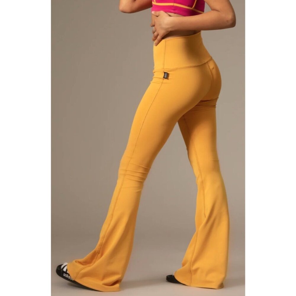 NEW‎ $112 Tiger Friday Womens XS Dancewear Retro Hippie Flare Leggings in Sunset